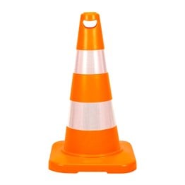 PVC Trafik Konisi 50 cm Çift Reflektifli - AğırlıksızTrafik Dubası