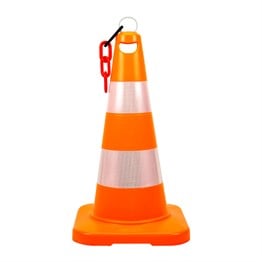 PVC Trafik Konisi 50 cm Çift Reflektifli - AğırlıksızTrafik Dubası