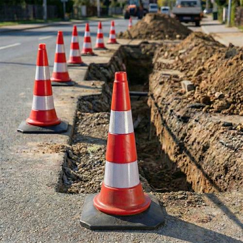 Trafik Konisi 50 cm, Kauçuk Taban Ağırlıklı Trafik Dubası