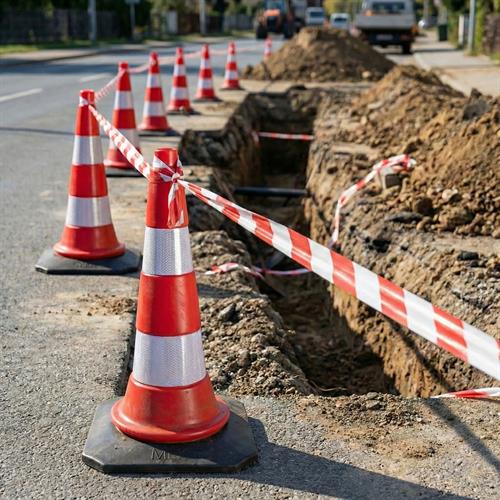 Trafik Konisi 50 cm, Kauçuk Taban Ağırlıklı Trafik Dubası