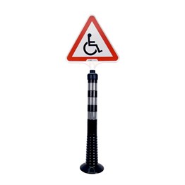 Üçgen Engelli Park Yeri Uyarı Levhalı Siyah Delinatör Seti 75x8 cm