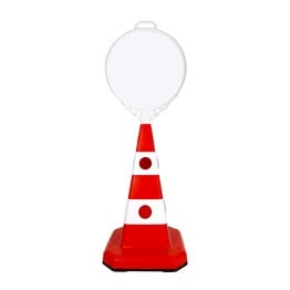 Ultra Kedi Gözlü Ağırlıklı Boş Levhalı Trafik Koni Seti Trafik Dubası (Yuvarlak)