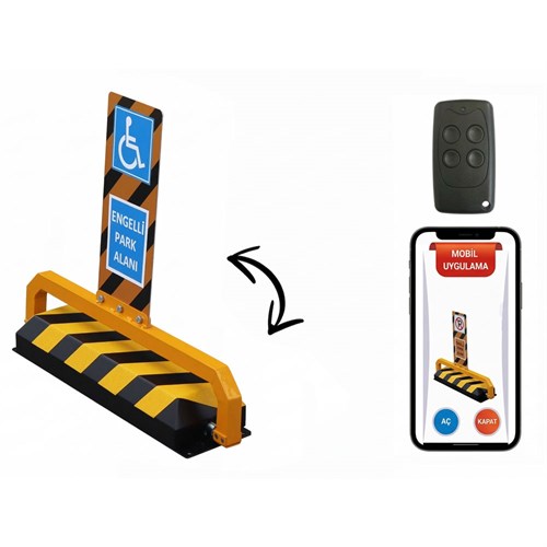 Uzaktan Kumandalı Engelli Otopark Bariyeri 63 x 15 x 55 cm