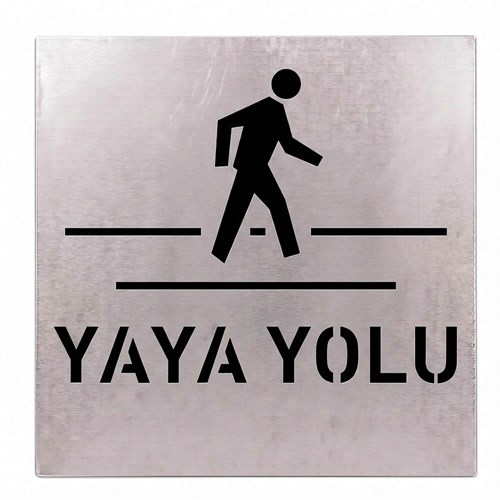 Yaya Yolu Boyama Şablonu - Galvaniz Sac Levha 100x100cm