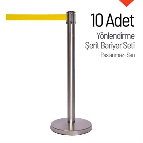 Yönlendirme Şerit Bariyer 10 Adet İndirimli Set - Paslanmaz