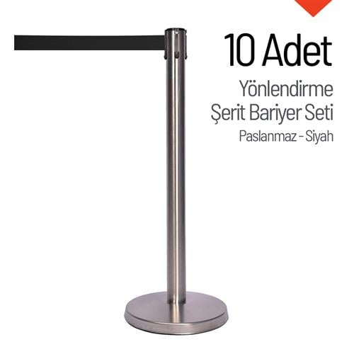 Yönlendirme Şerit Bariyer 10 Adet İndirimli Set - Paslanmaz