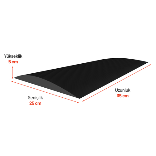 Yüksek Etkili Plastik Yol Kasisi 25 x 35 x 5 cm - Siyah