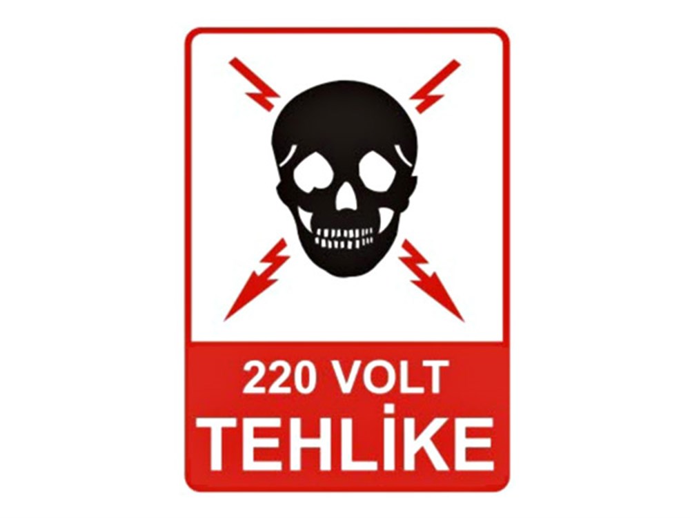 220 Volt Tehlike Levhası