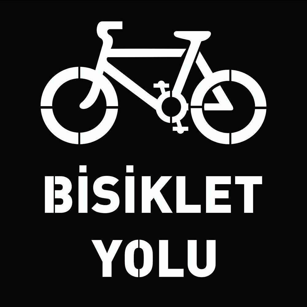 Boyama Şablonu Bisiklet Yolu Alüminyum 100x100cm, BS-BSKLT-03