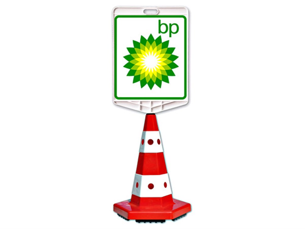BP Logo Çift Taraf Baskı Trafik Koni Seti