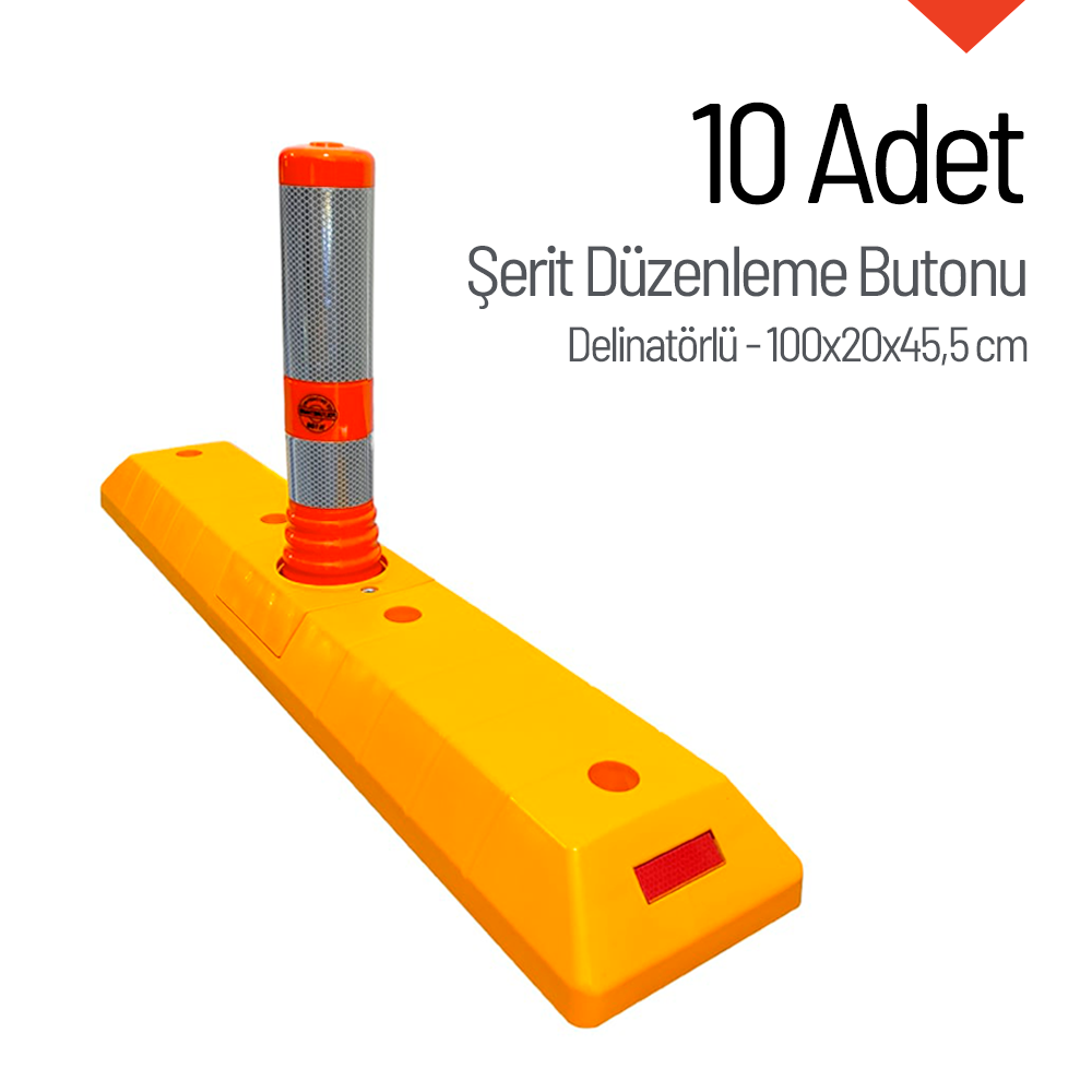 10'lu Delinatörlü Şerit Düzenleme Butonu Seti 100x20x45,5 cmPlastik Şerit Düzenleme