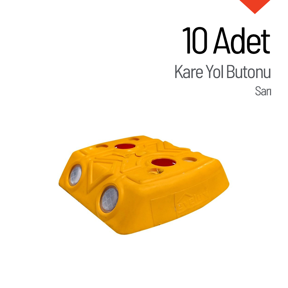 10'lu Kare Yol Butonu SetiPlastik Yol Butonu
