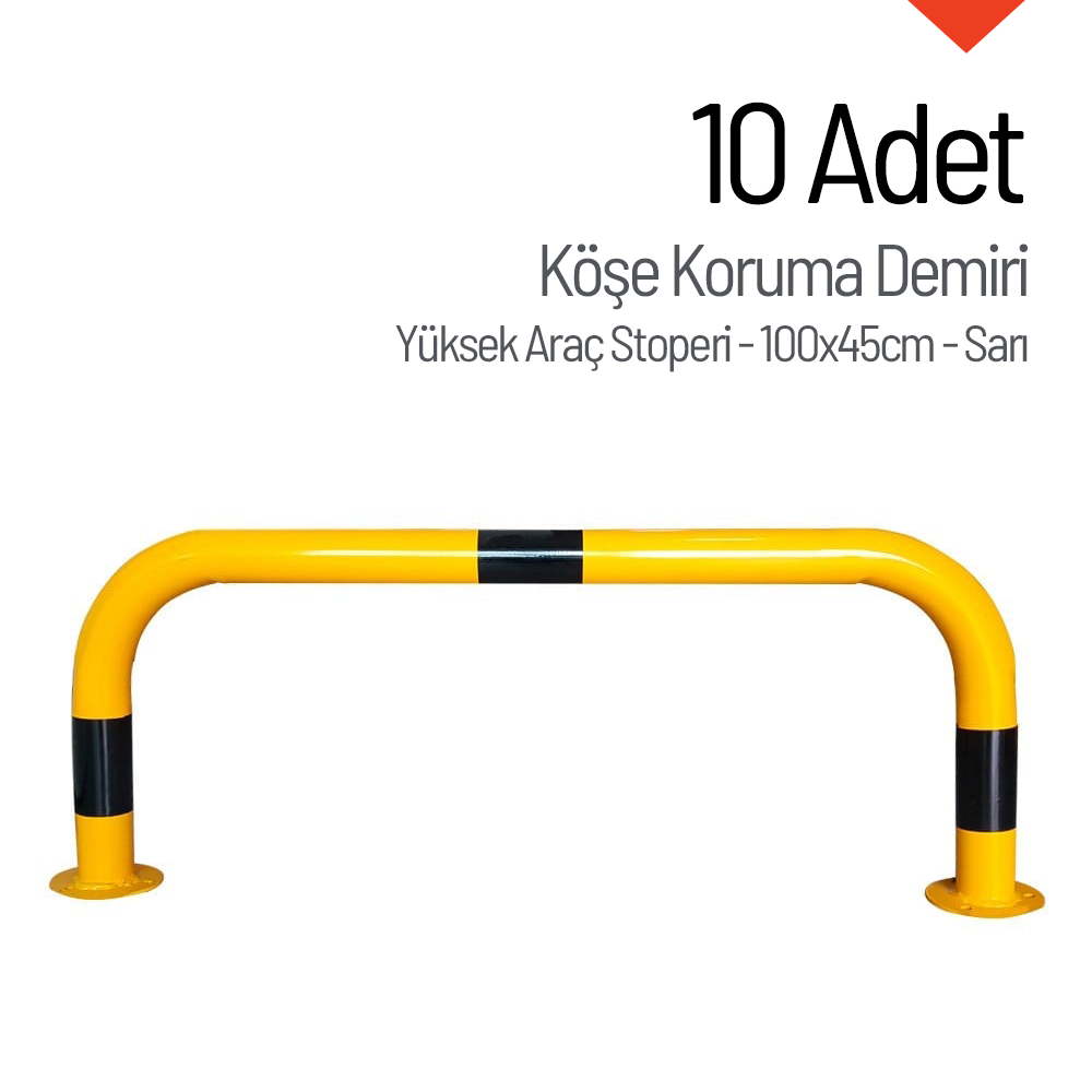 10'lu Köşe Koruma Demiri Seti - Yüksek Araç Stoperi 100x45cm-3665Metal Köşe Kolon Koruma