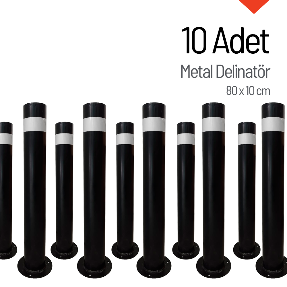 10'lu Metal Delinatör Seti, Metal Duba 80 x 10 cmMetal Delinatör