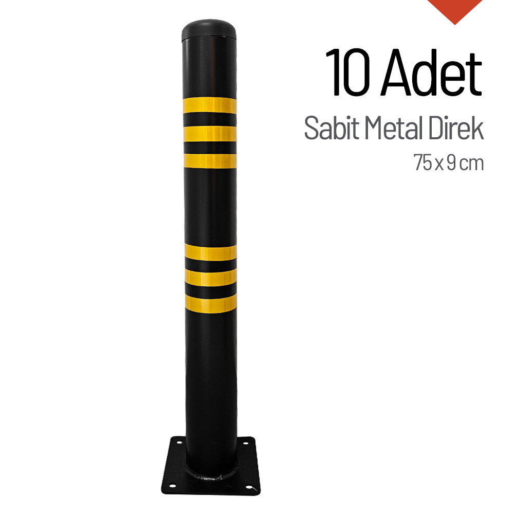 10'lu Sabit Metal Direk Seti, Metal Duba 75 x 9 cmMetal Delinatör