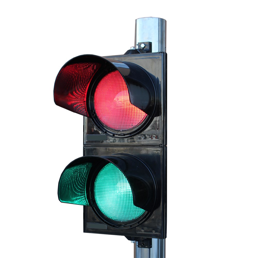 200 mm Red-Green Traffic Light with Power LED