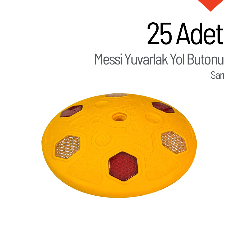 25'li Messi Yuvarlak Yol Butonu SetiPlastik Yol Butonu