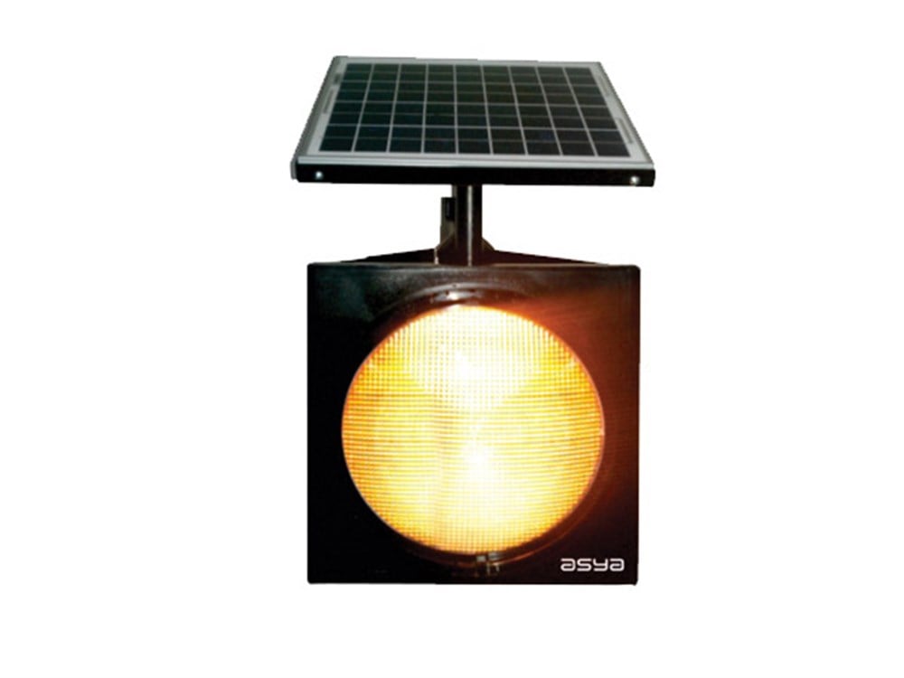 300mm Power Ledli Güneş Enerjili Flaşör Siyah Standart