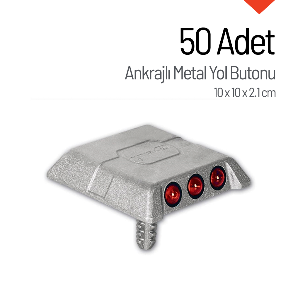 50'li Ankrajlı Metal Yol Butonu SetiMetal Yol Butonu