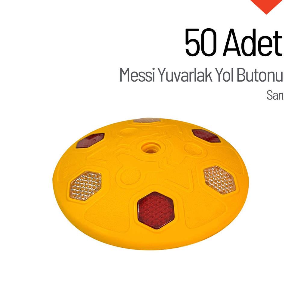 50'li Messi Yuvarlak Yol Butonu SetiPlastik Yol Butonu
