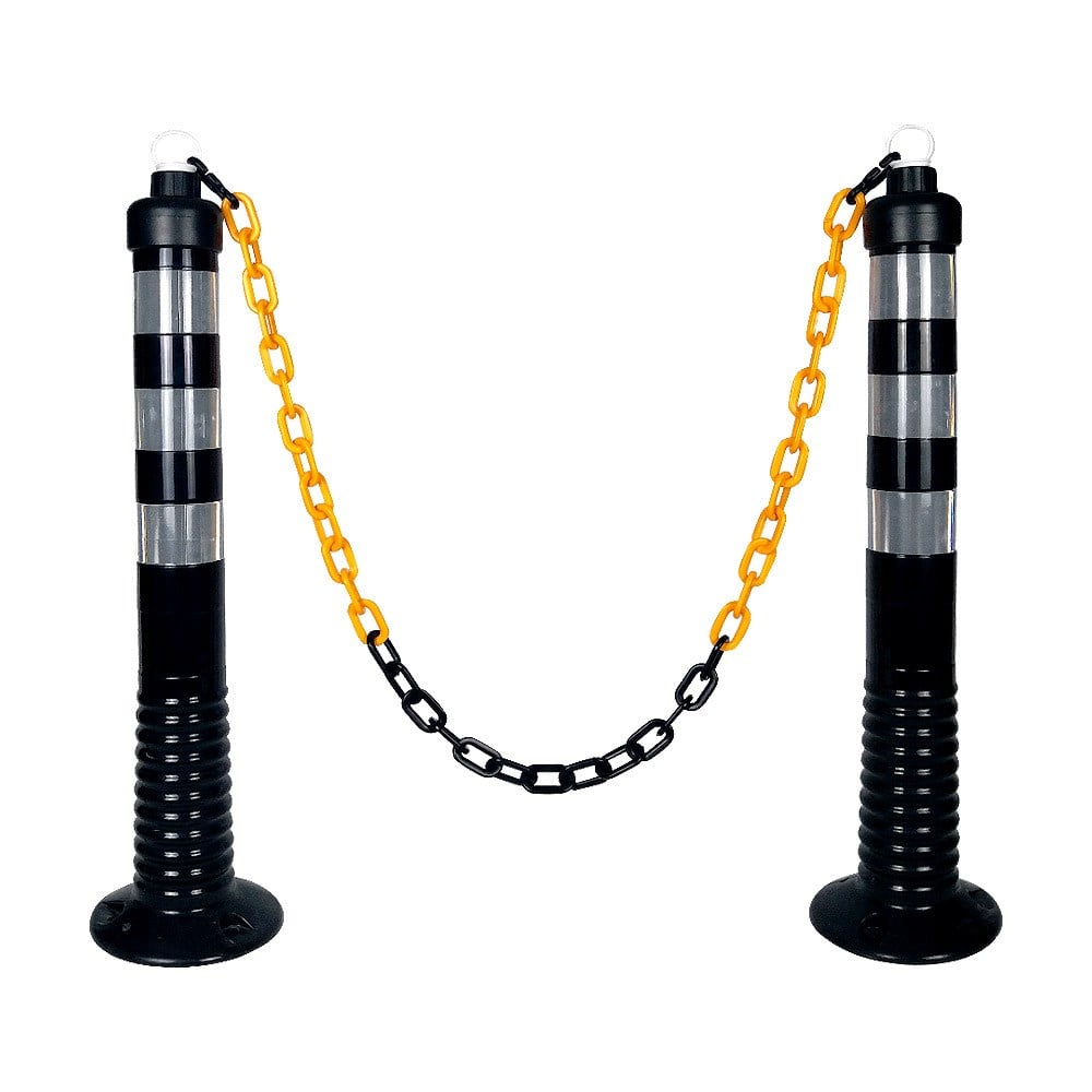 75 x 8 cm Siyah Delinatör SetiCOVID-19 Alan Kontrolü