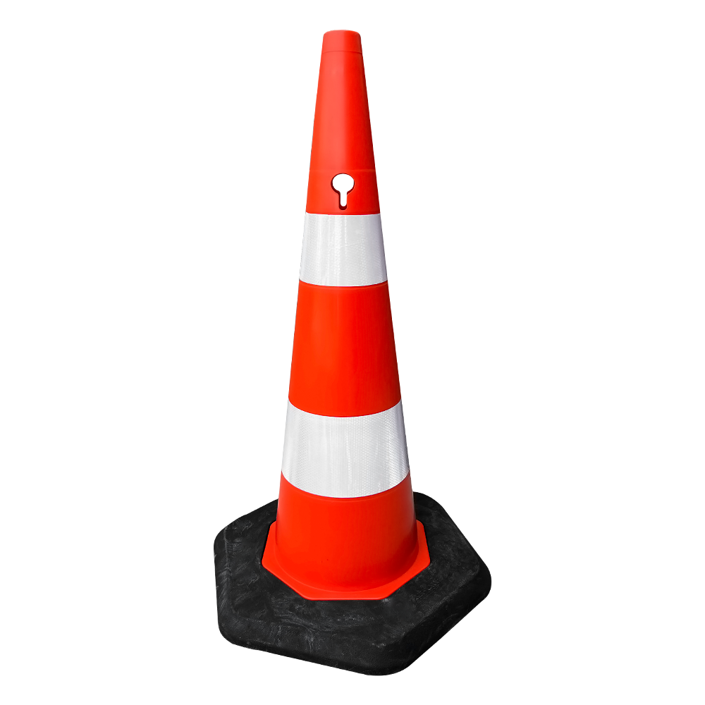 Ağırlıklı PVC Trafik Konisi 90 cm (Çift Reflektifli)Trafik Konisi PVC 90 cm