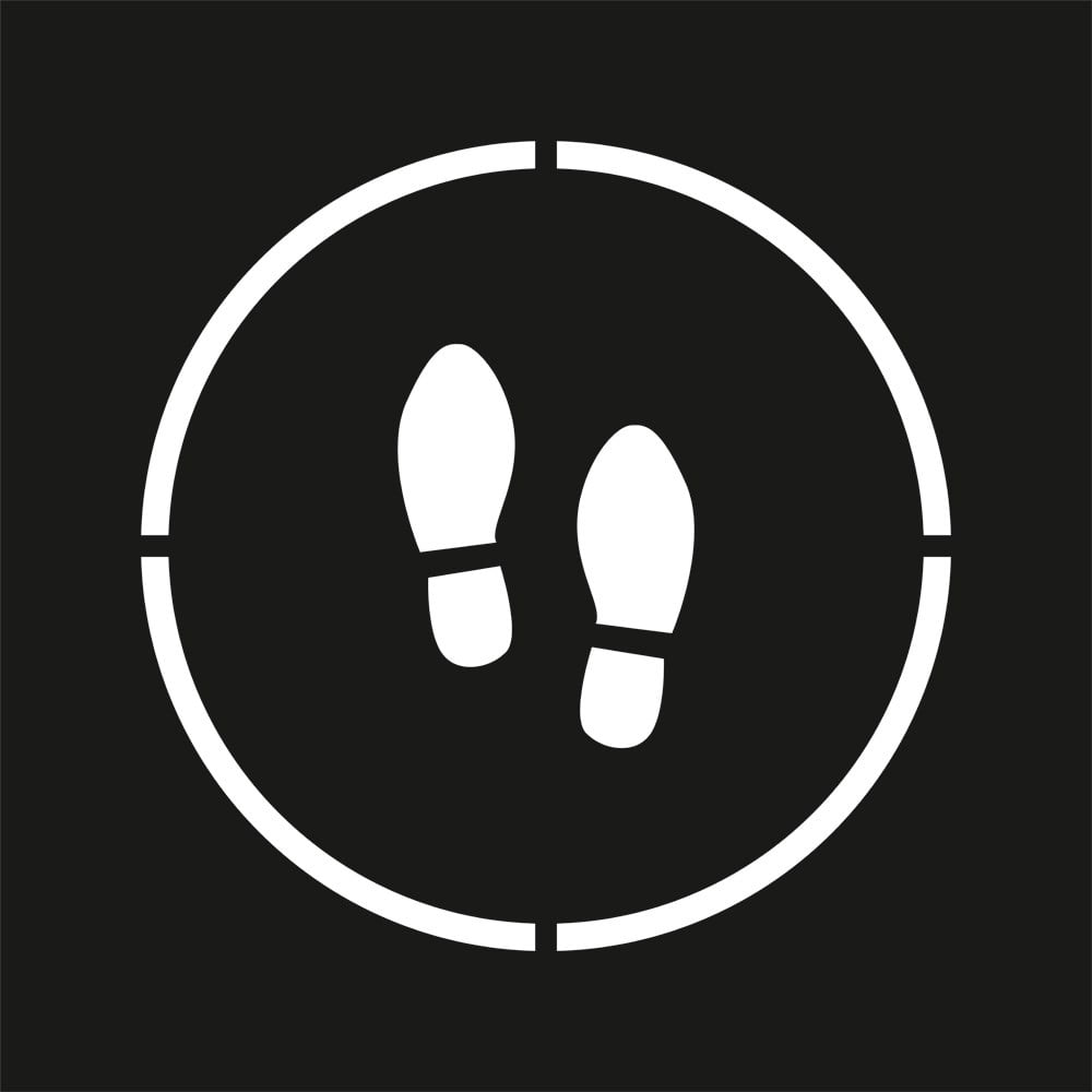 Aluminium Painting Stencil ''Foot Print'' 100x100 cm