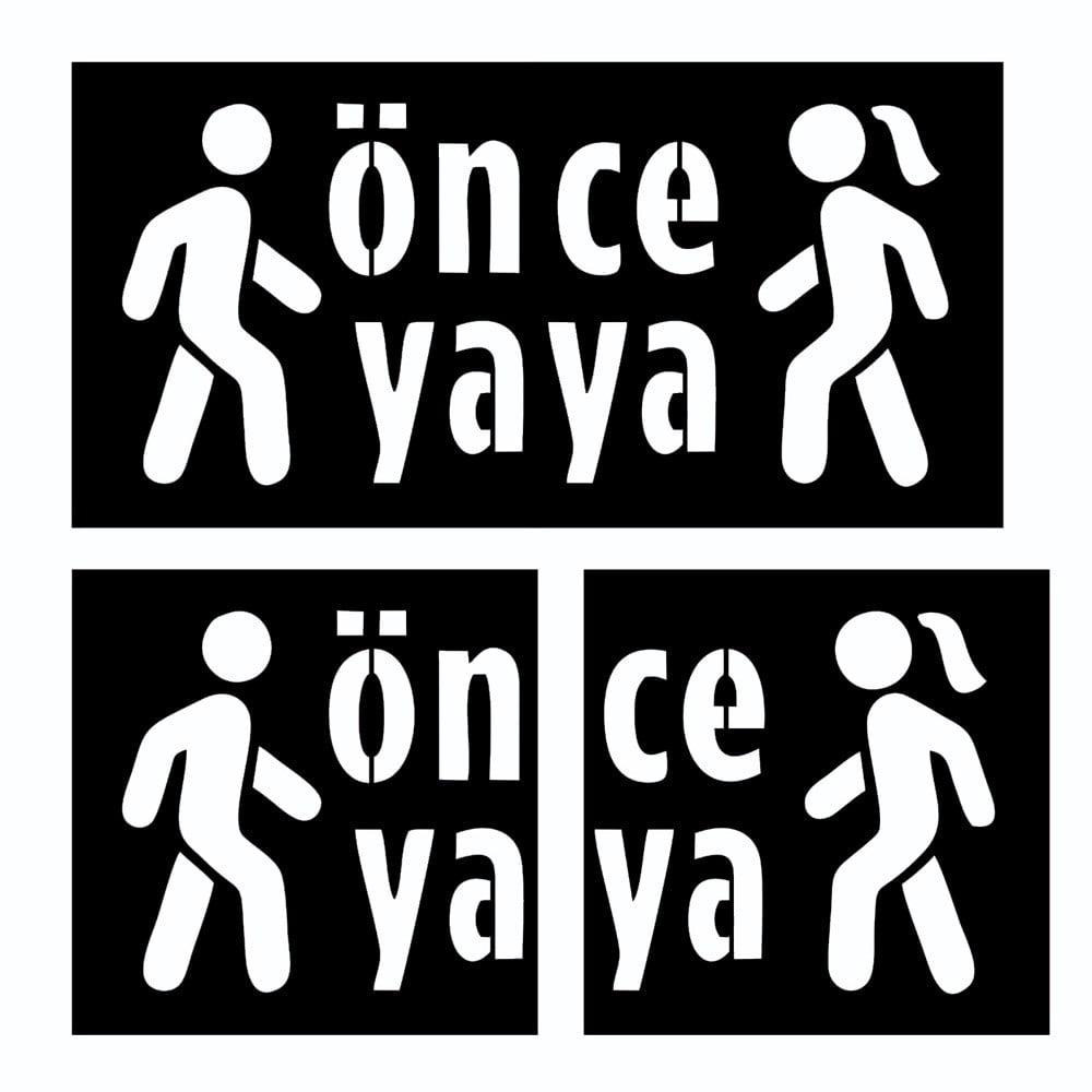 Boyama Şablonu Önce Yaya Kompozit 100x200cm (İki Parça)Boyama Şablonları