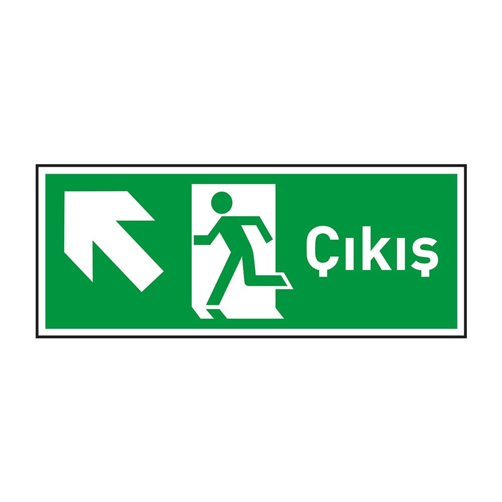 Çıkış Sol Yukarı Ok FotolümenliAcil Çıkış Levhaları