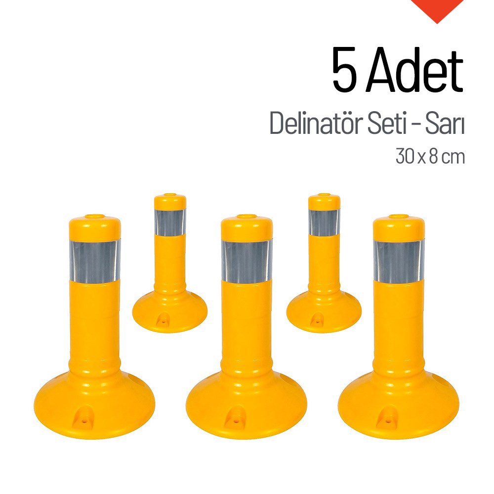 Delinatör 30 x 8 cm Sarı 5 Adet, Esnek DubaDelinatörler