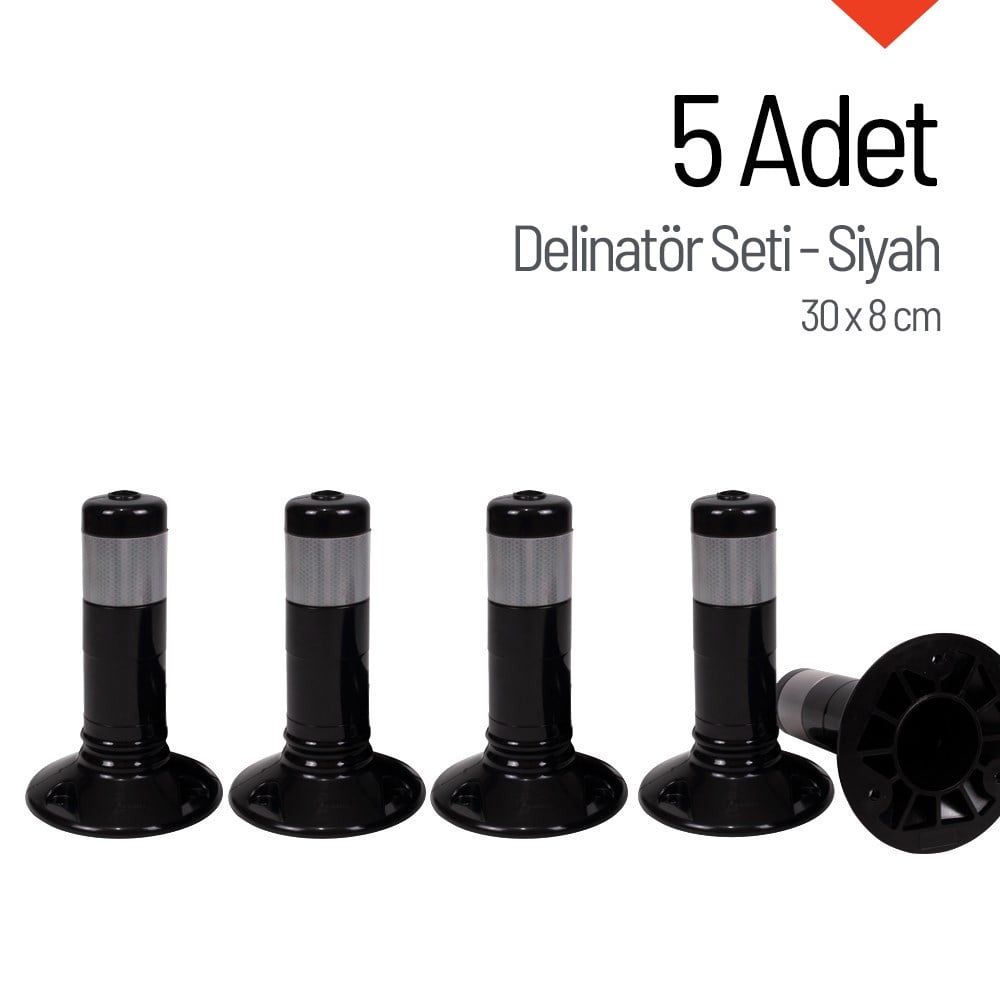 Delinatör 30 x 8 cm Siyah 5 Adet, Esnek DubaDelinatörler