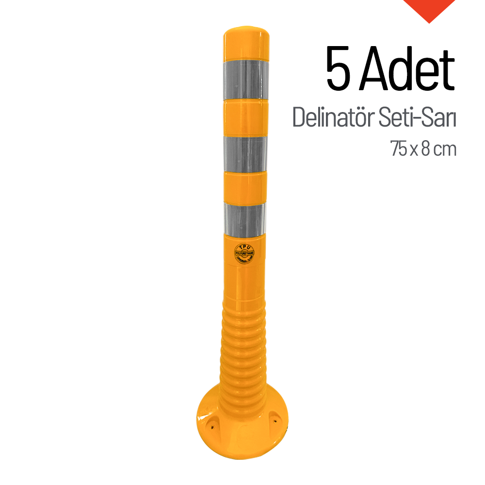 Delinatör 75 x 8 cm Sarı 5 Adet, Esnek DubaKampanyalı Delinatör Seti