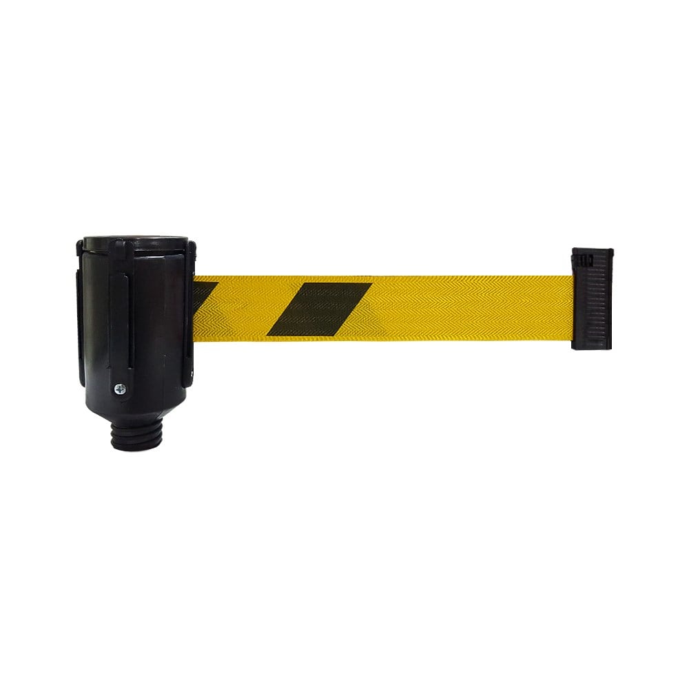 Retractable Belt Mechanism for Delineators and Traffic Cones Yellow-Black