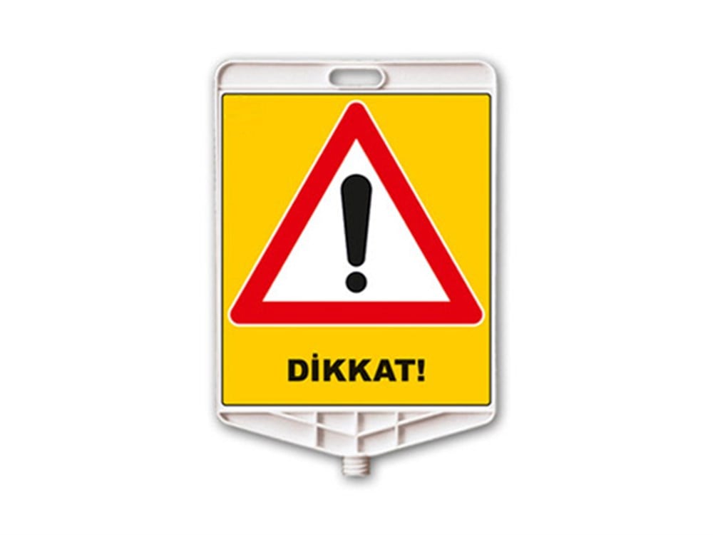 Dikkat Dikdörtgen Levha Çift Taraf Baskı