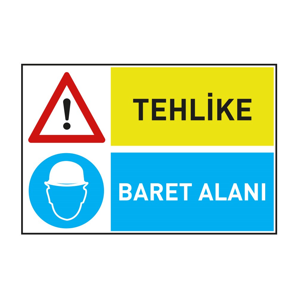 Dikkat Tehlike Baret AlanıKafa Koruma - Baret
