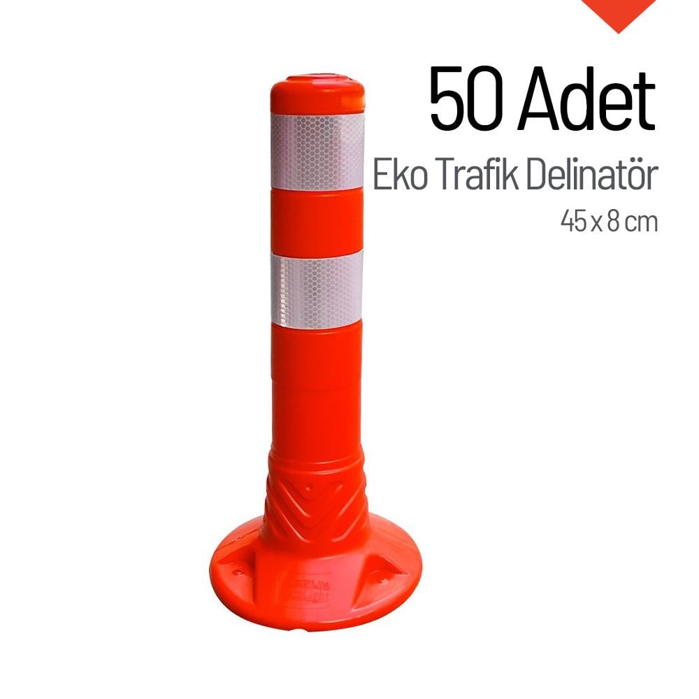 Eko Trafik Delinatörü 45 x 8 cm, Esnek Duba 50 AdetDelinatörler