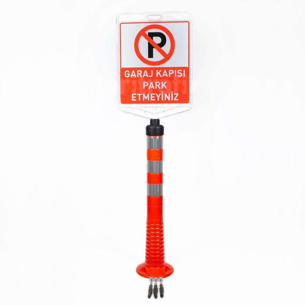 Garaj Kapısı Park Edilmez Uyarı Levhalı Delinatör Seti