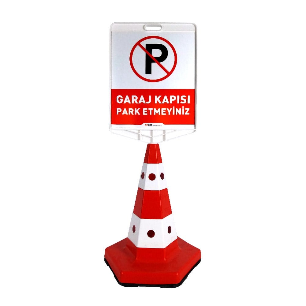 Garaj Kapısı Park Etmeyiniz Logo Çift Taraf Baskı Klasik Kedi Gözlü Ağırlıklı Koni Seti Trafik DubasıTrafik Konisi Setleri