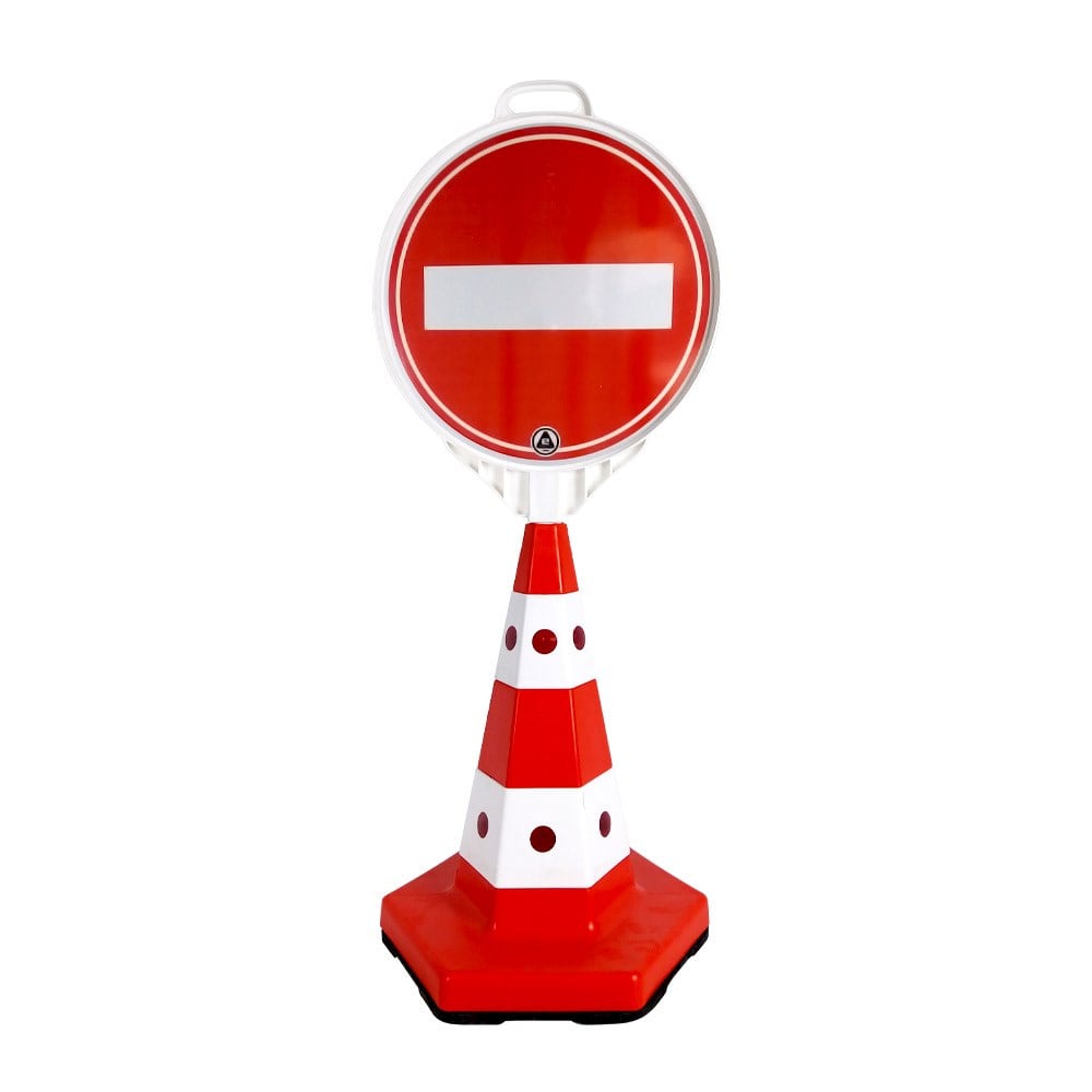 Girişi Olmayan Yol Levhalı Tek Taraf Baskı Klasik Kedi Gözlü Ağırlıklı Koni Seti Trafik Dubası