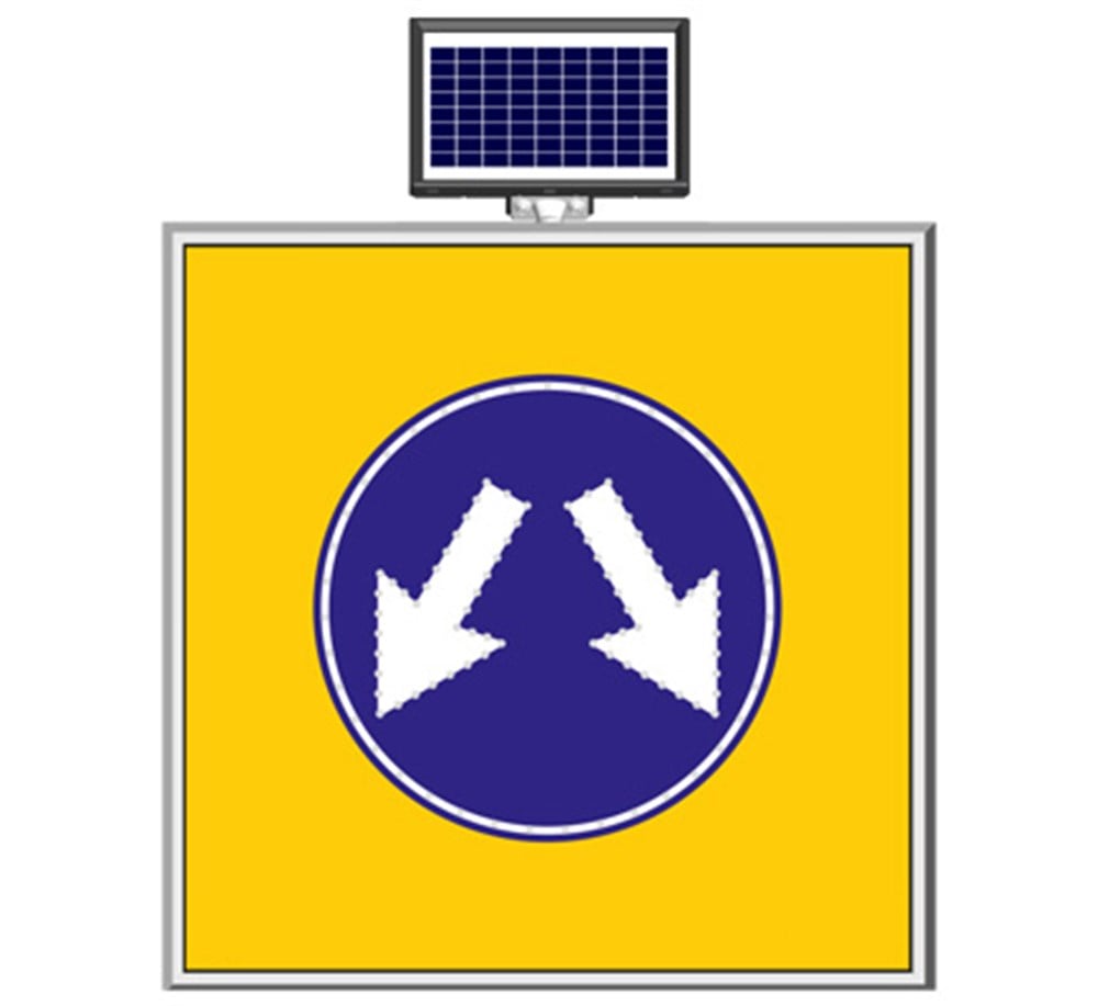 Solar LED ''Keep Left or Right'' Sign