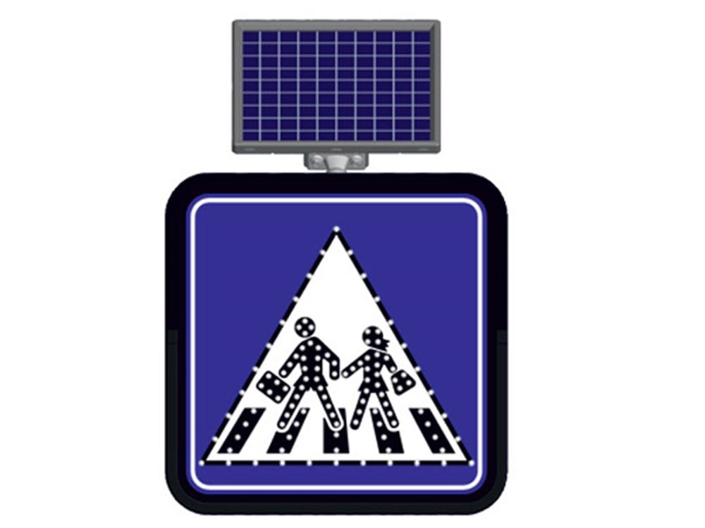 Güneş Enerjili Okul Geçidi Levhası 60x60cm