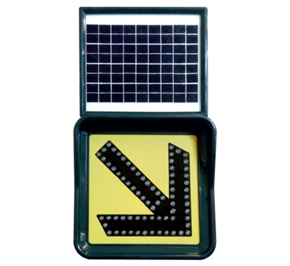 Güneş Enerjili Sağdan Gidiniz Levhası 40 x 40 cm