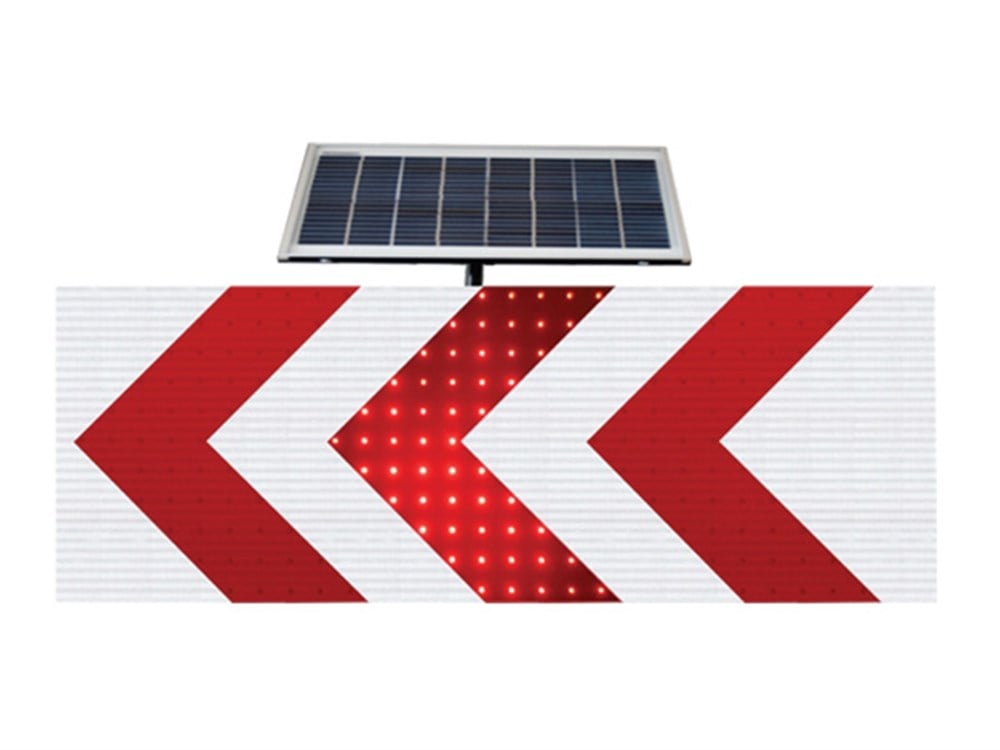 Güneş Enerjili Tehlikeli Viraj Yön Levhası T-33b 1550x550x100 mm