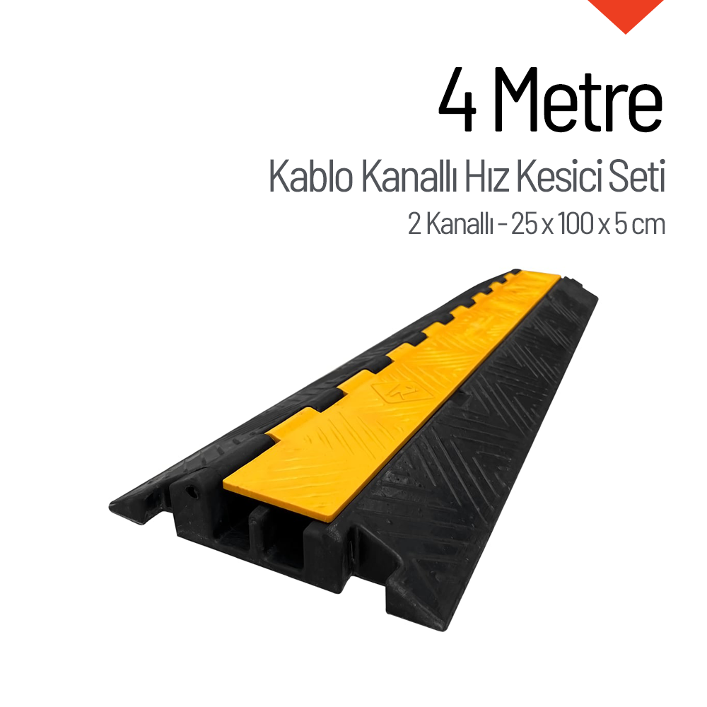 Kablo Kanallı Hız Kesici Seti 4 Metre - 2 Kanallı 25 x 100 x 5 cmKablo Kanallı Hız Kesici
