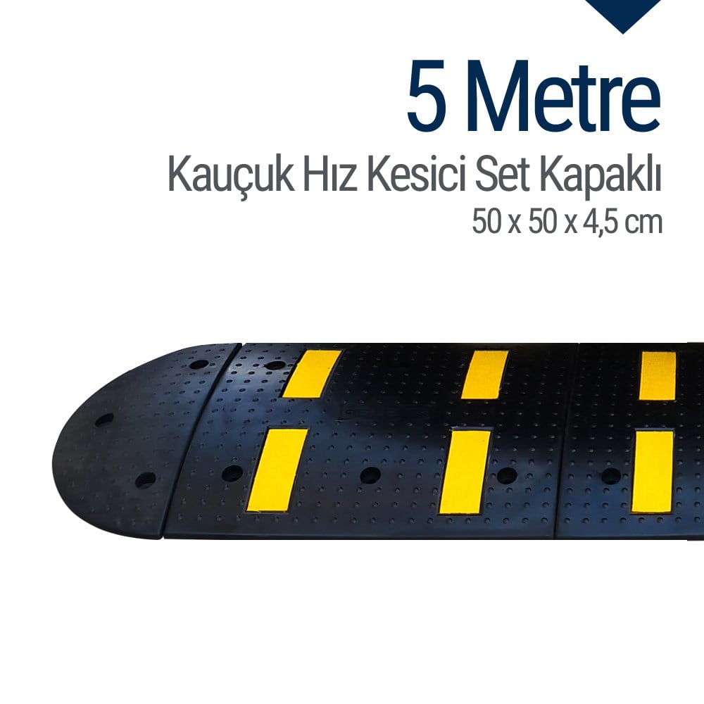 Kauçuk Hız Kesici Set Kapaklı, Yol Kasisi 5 metre (50x50cm)Kampanyalı Yol Kasisi Setleri