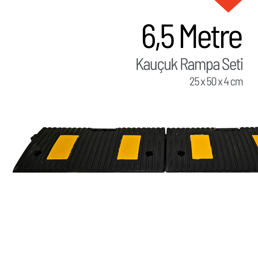 Kauçuk Rampa, Otopark Rampası, Kaldırım Rampası 25 x 50 x 4 cm 6,5 MetreKauçuk Rampa Setleri