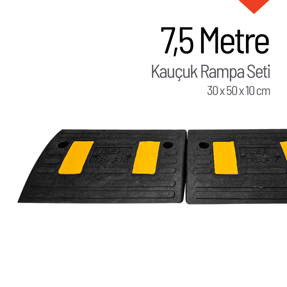 Kauçuk Rampa, Otopark Rampası, Kaldırım Rampası 30 x 50 x 10 cm 7,5 MetreKauçuk Rampa Setleri