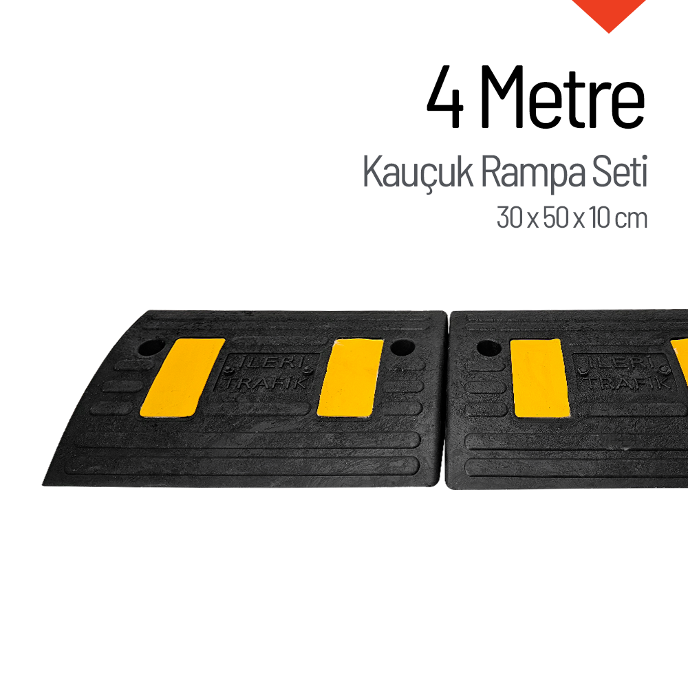 Kauçuk Rampa, Otopark Rampası, Kaldırım Rampası 30 x 50 x 10 cm 4 MetreKauçuk Rampa Setleri