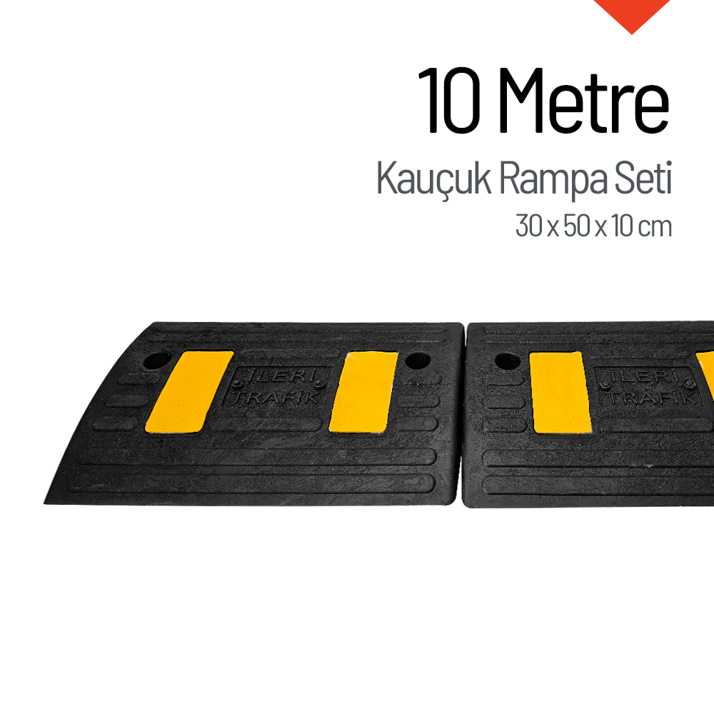 Kauçuk Rampa, Otopark Rampası, Kaldırım Rampası 30 x 50 x 10 cm 10 MetreKauçuk Rampa Setleri