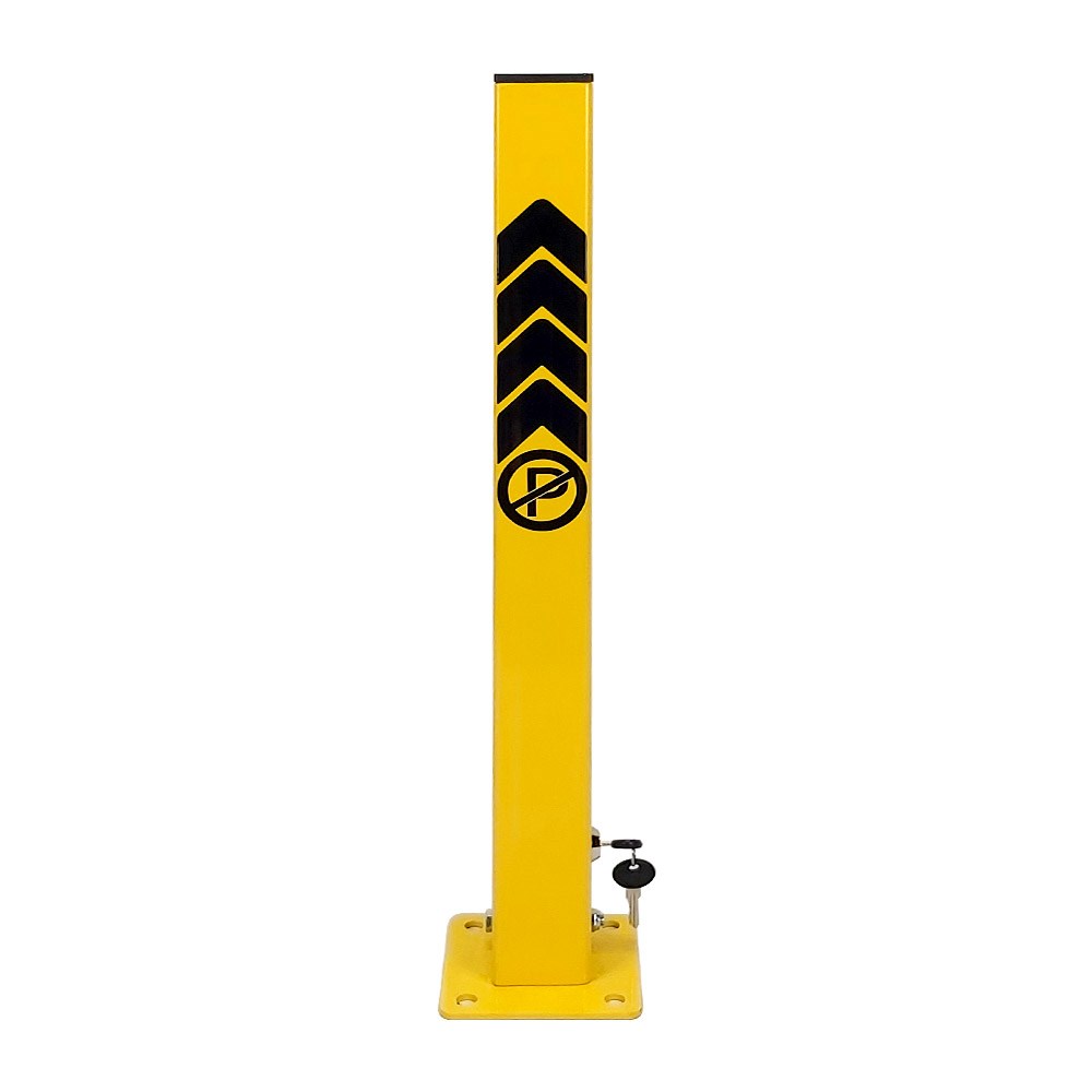 Key Lock Folding Parking Post, Lockable Parking Barrier